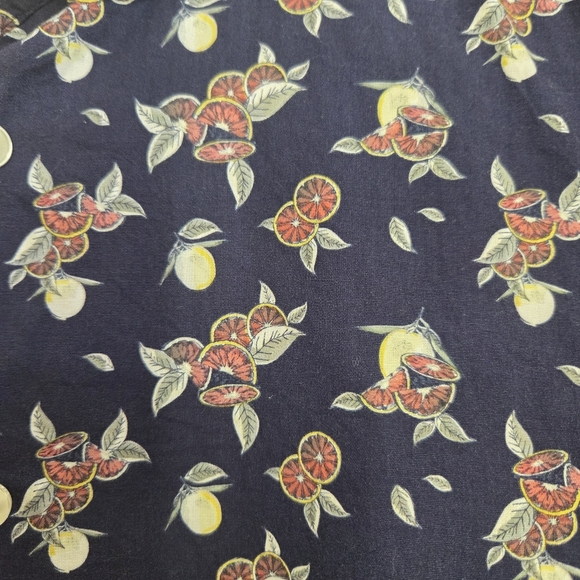 Frank & Oak Dark Blue Fruit Design Button-Down Shirt  Size Small - Picture 4 of 7